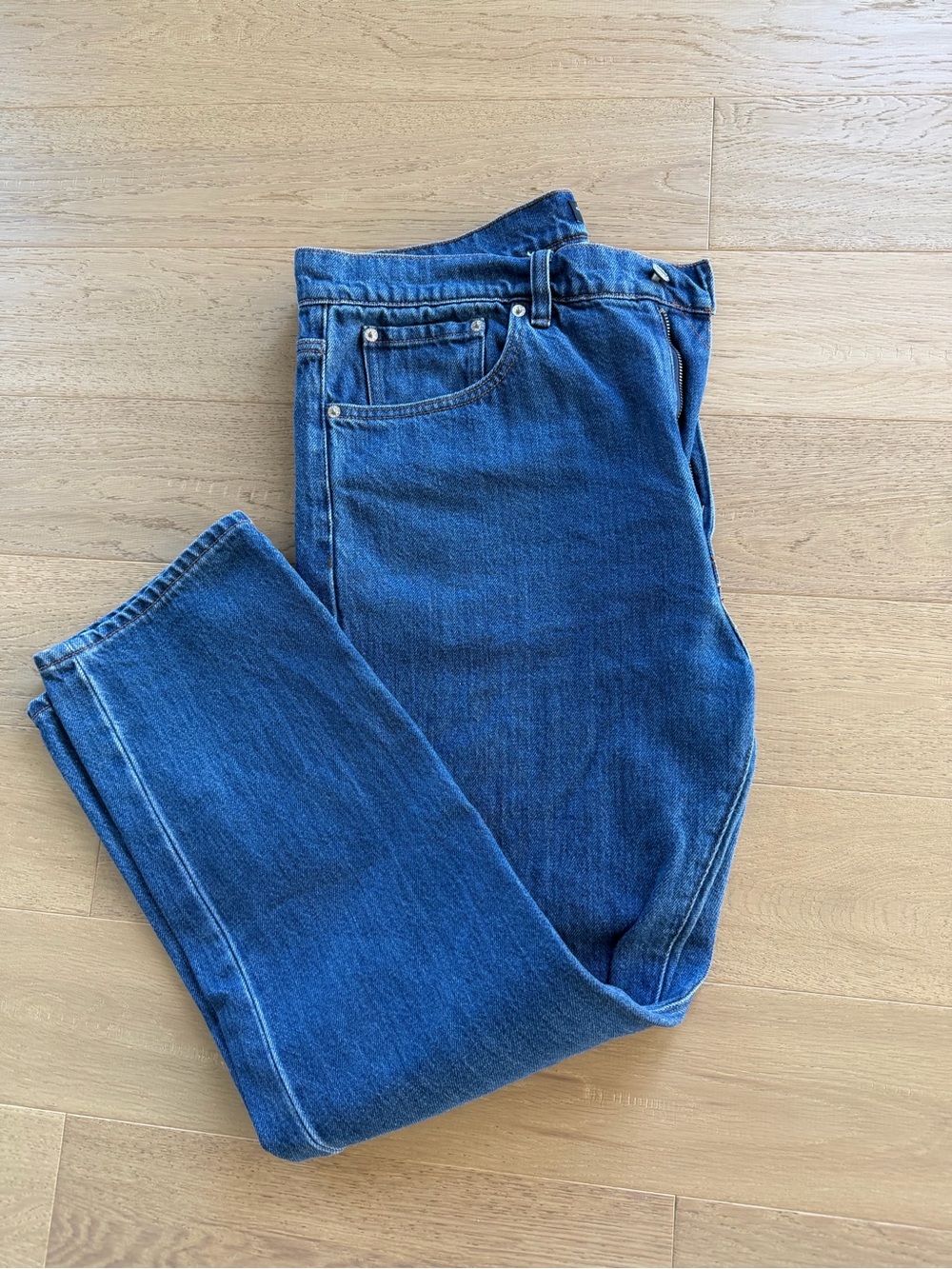 Club Monaco Cropped Men’s Dark Blue Relaxed Jeans